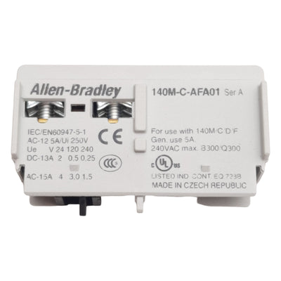 New Allen Bradley 140M-C-AFA01 Auxiliary Contact Block, 1-Pole, 1N.C., 5A 240VAC
