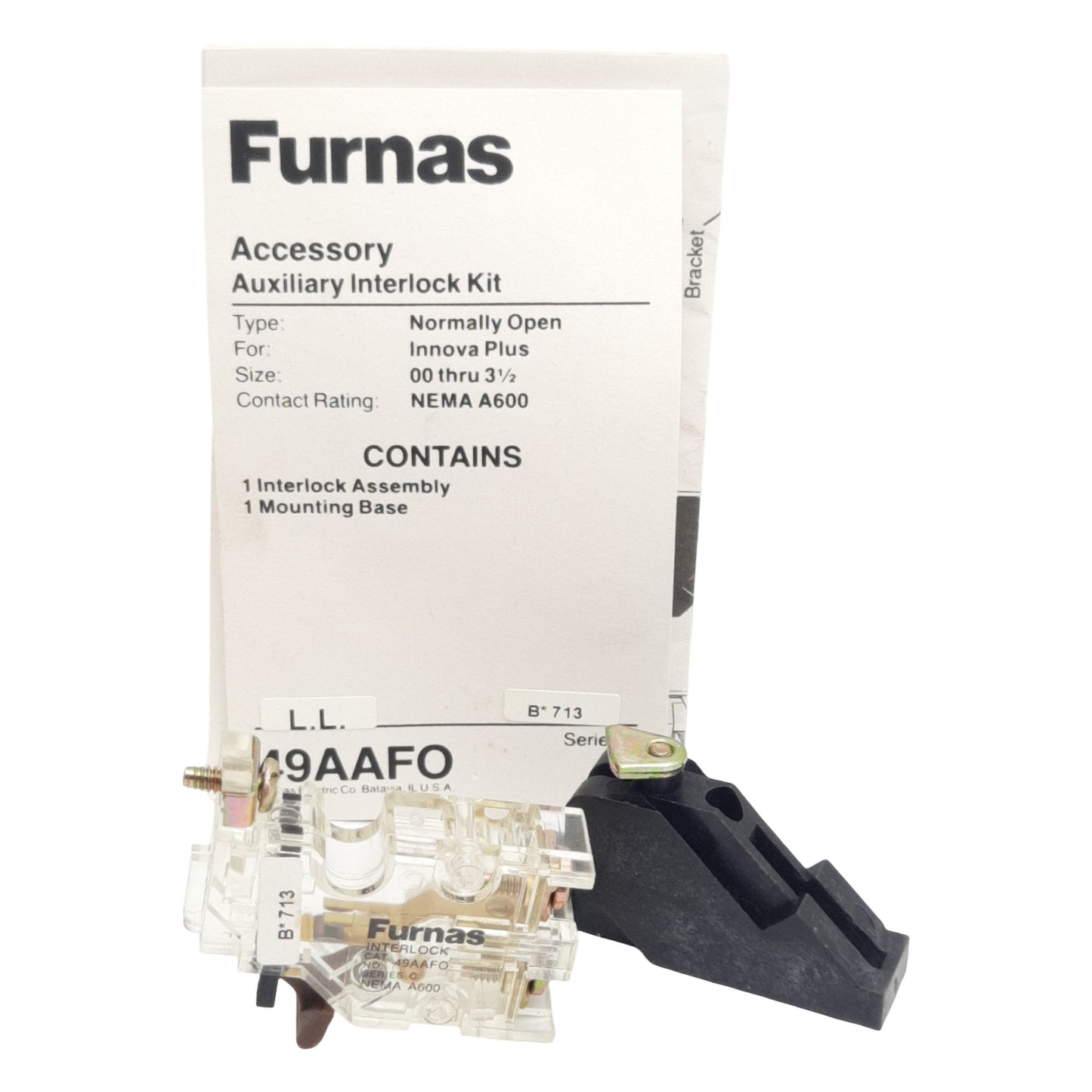 New Furnas 49AAFO Auxiliary Interlock Kit, 1N.O., NEMA A600, Used For Innova Plus