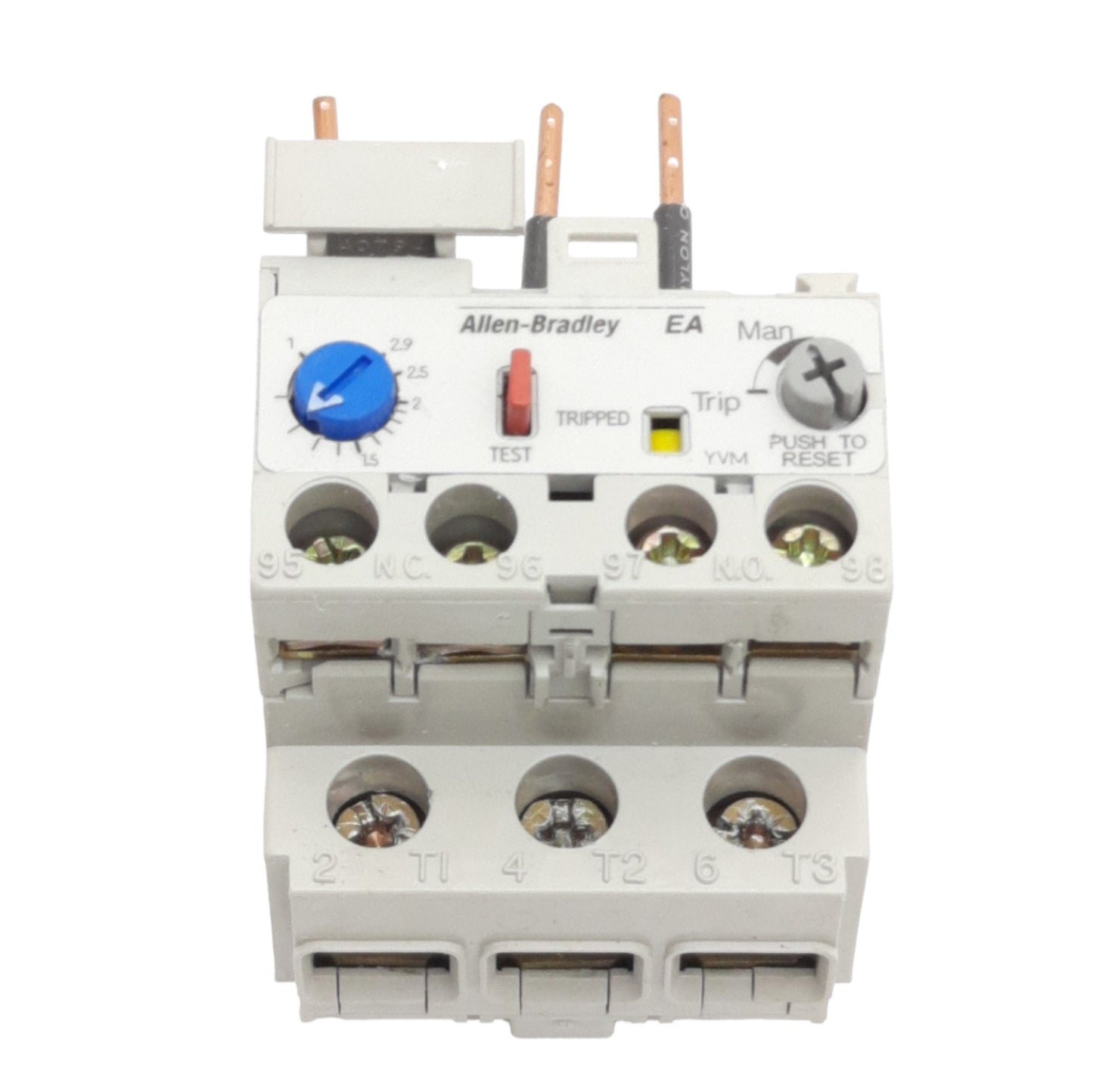 Used Allen Bradley 193-EA1DB Overload Relay, 3-Pole 1-2.9A Trip, NO/NC Contacts