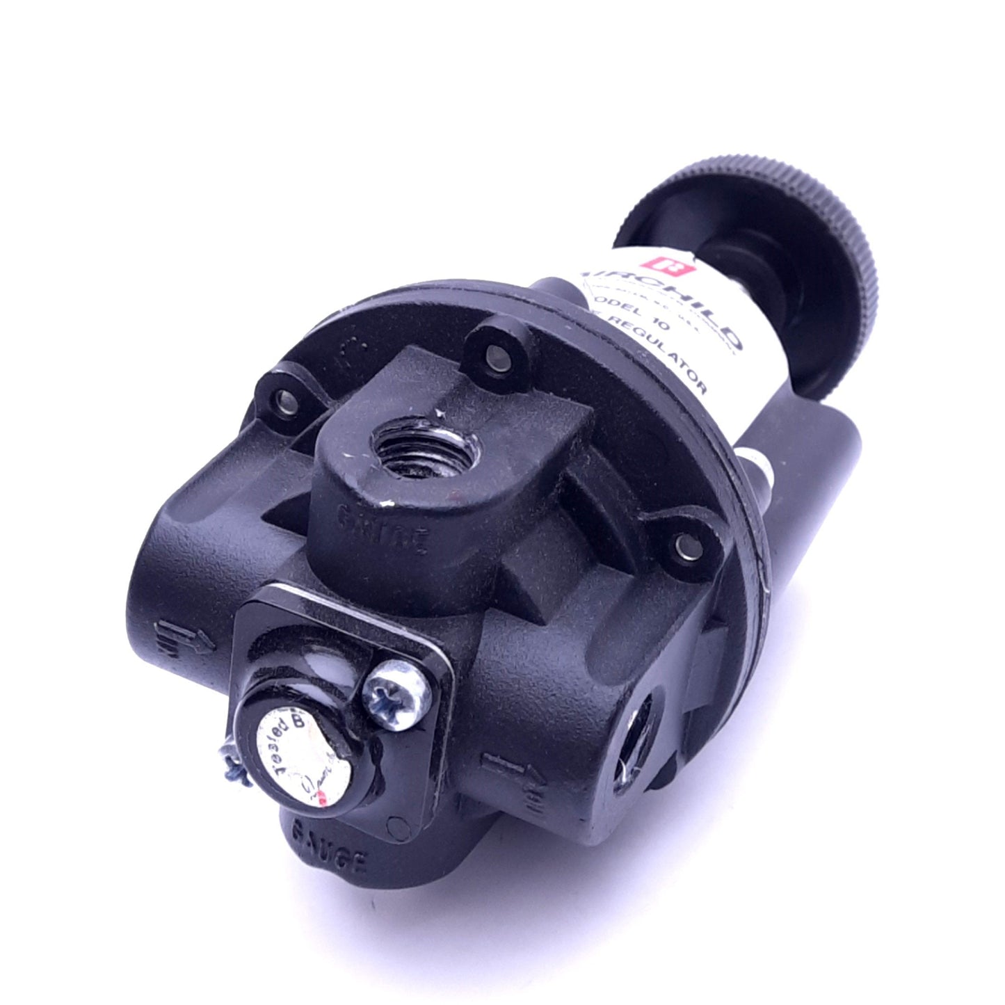 Used Fairchild 10122 Model 10 Pressure Regulator, 0-10psi Set, 500psi Max, 1/4 NPT