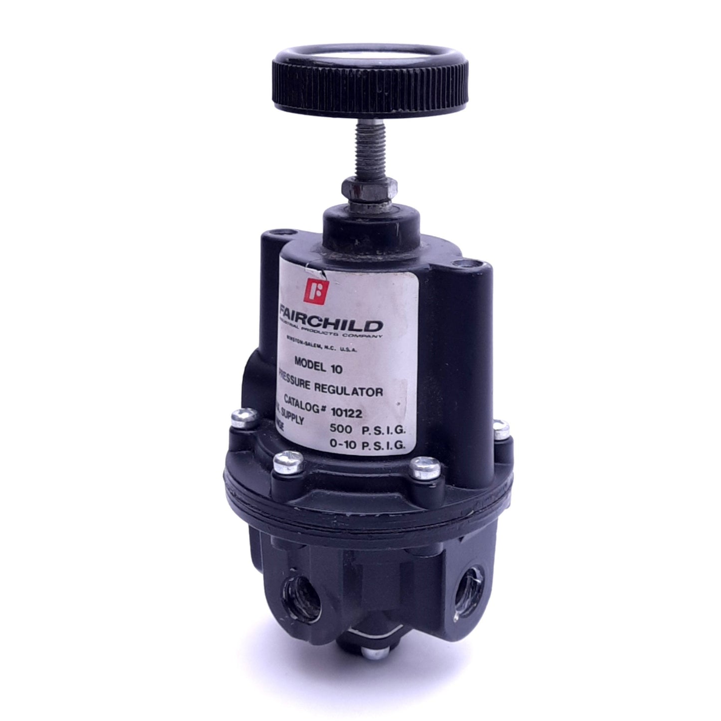 Used Fairchild 10122 Model 10 Pressure Regulator, 0-10psi Set, 500psi Max, 1/4 NPT