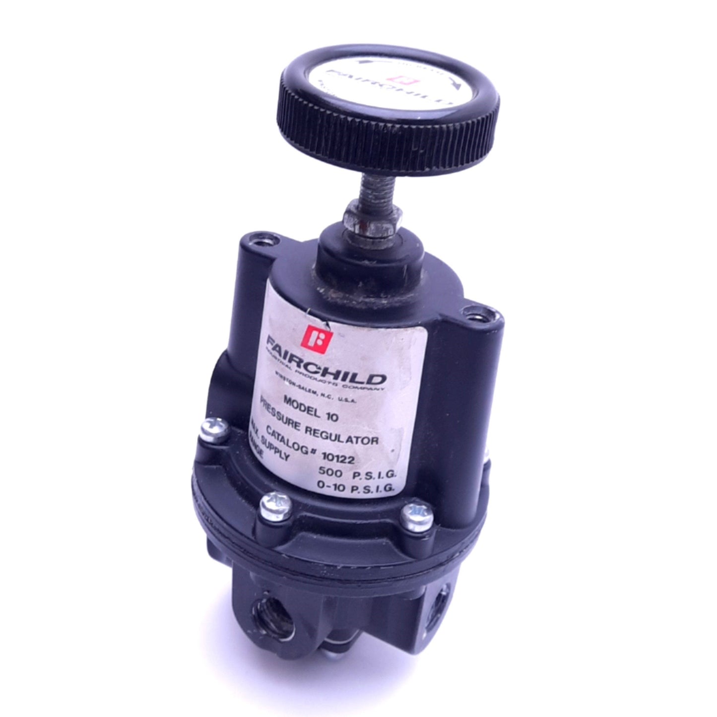 Used Fairchild 10122 Model 10 Pressure Regulator, 0-10psi Set, 500psi Max, 1/4 NPT