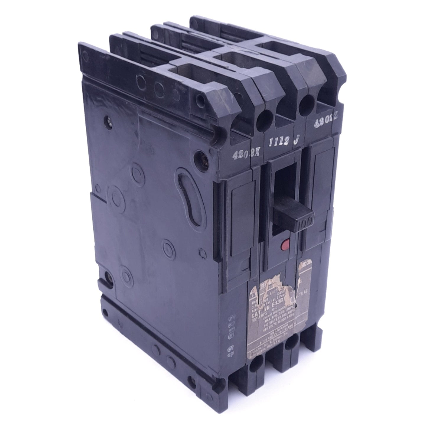 Used Siemens E43B100 ITE Circuit Breaker, 3-Pole, 100A, 240/480VAC, 3-Phase, Bolt-On