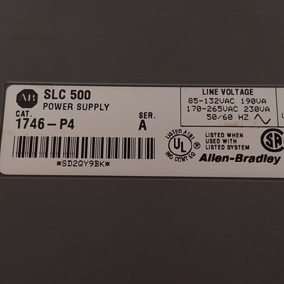 Used Allen Bradley 1746-P4 & 1746-A13 SLC 500 Power Supply & Rack, 13-Slot, 120VAC