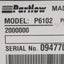 Used Partlow P6102 Temperature Controller, SPDT, 2A 120-240VAC Out, 100-240VAC In