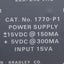 Used Allen Bradley 1770-P1 Power Supply, 120/220/240VAC Input, ±15VDC or +5VDC Output