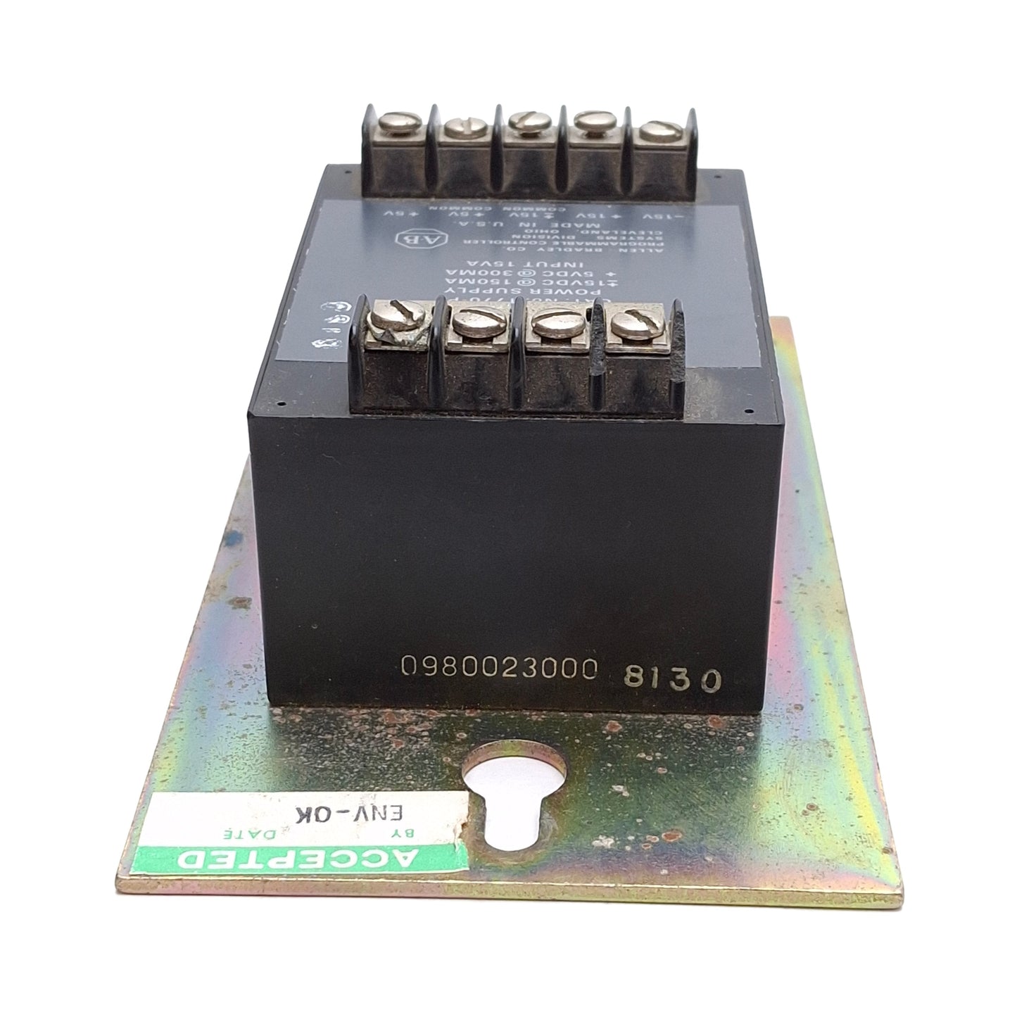 Used Allen Bradley 1770-P1 Power Supply, 120/220/240VAC Input, ±15VDC or +5VDC Output