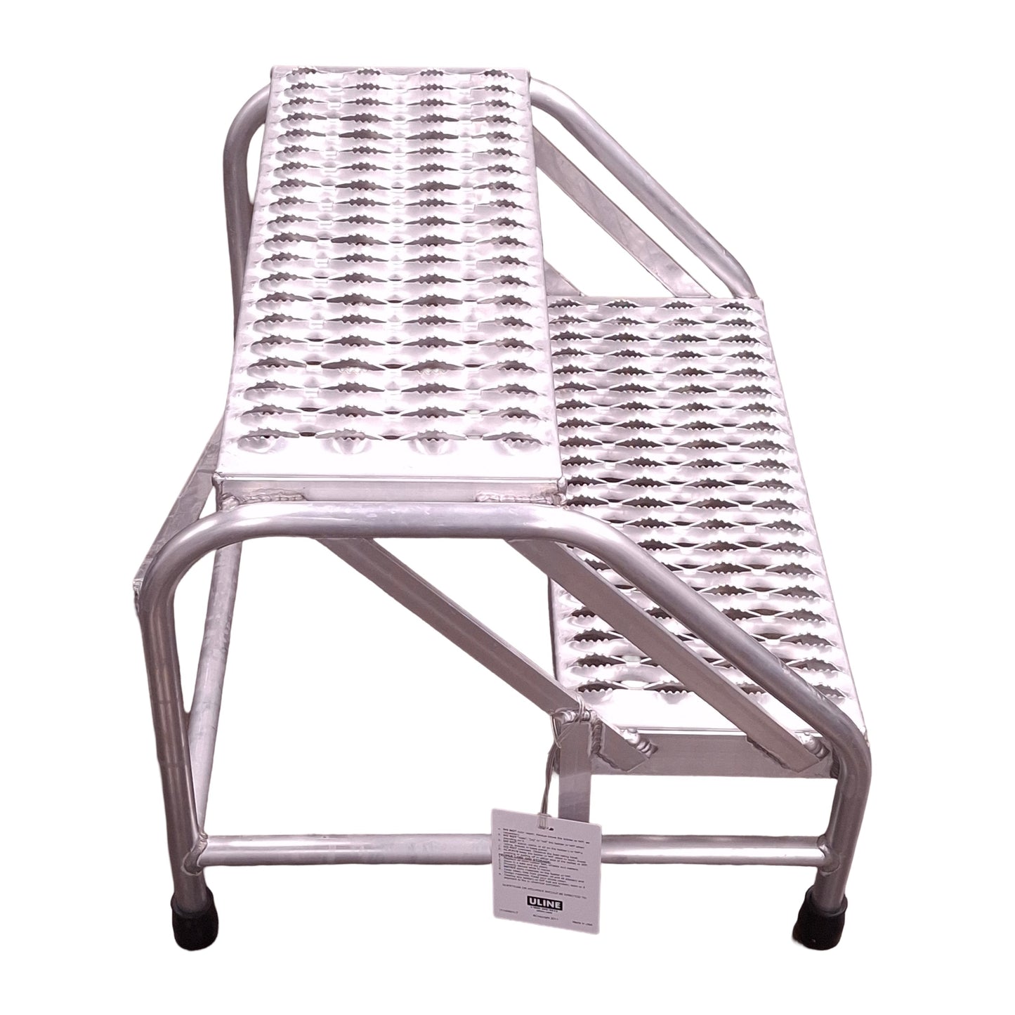 New ULINE H-7905 Aluminum Step Stand, 2-Steps, 27in W x 22in D x 20in H, 500lbs