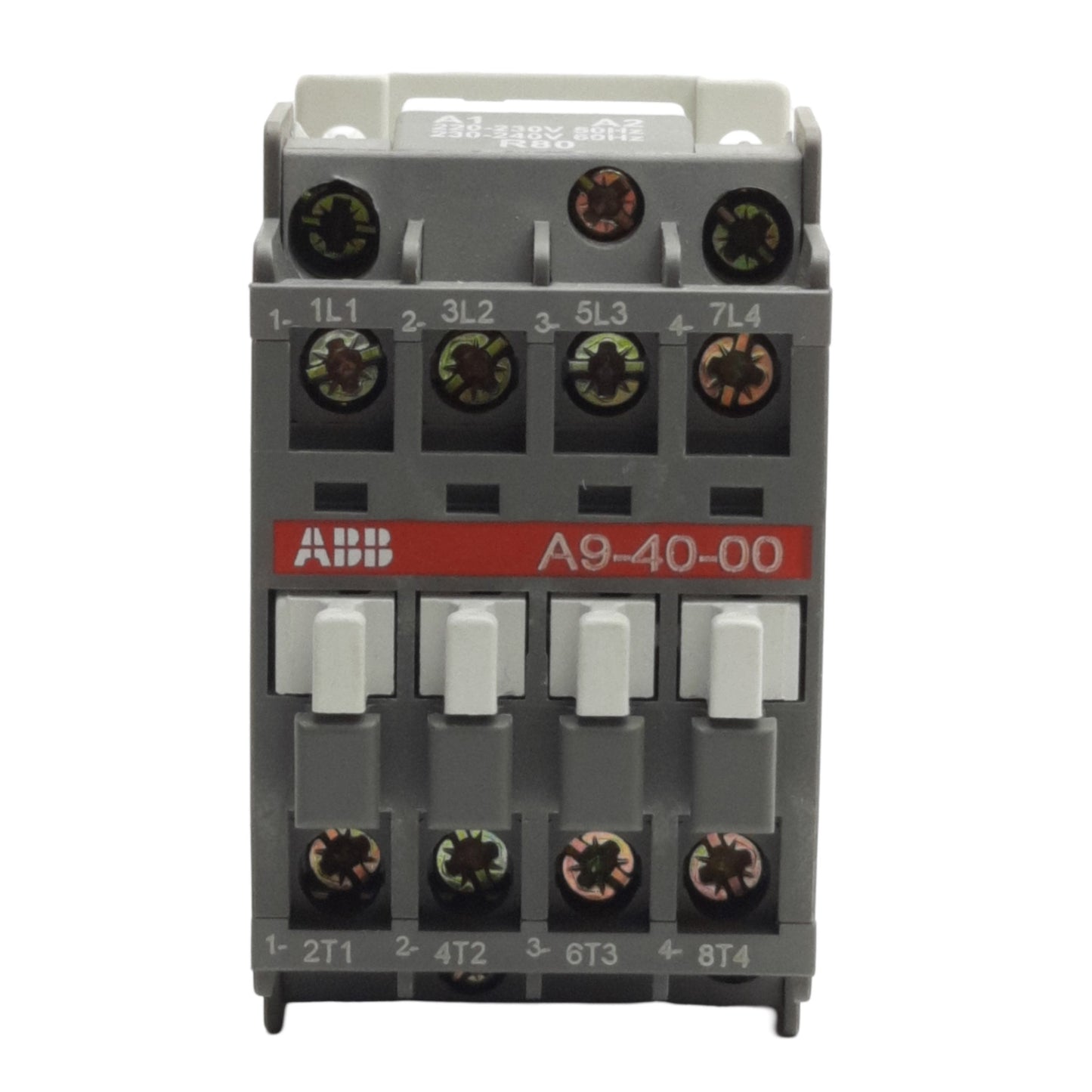 Used ABB A9-40-00 Motor Contactor 4-Pole, Normally Open, 600VAC 26A, 220-240VAC Coil
