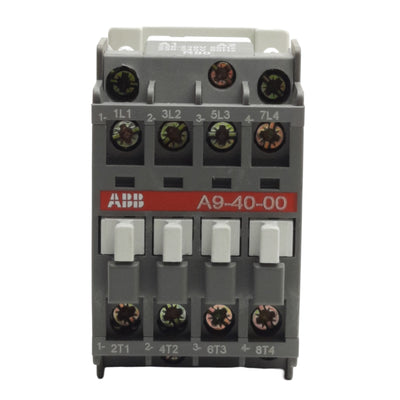 Used ABB A9-40-00 Motor Contactor 4-Pole, Normally Open, 600VAC 26A, 220-240VAC Coil