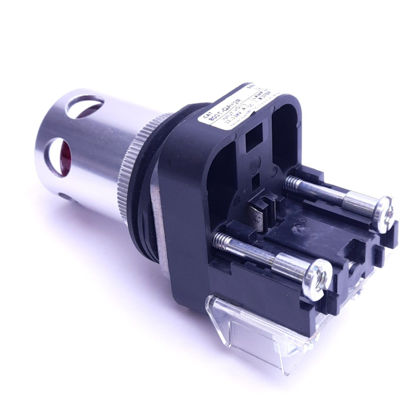 Used Allen Bradley 800T-QAH2R Red Pushbutton Switch w/ Guard, ø30mm, 1NO 1NC, 130V