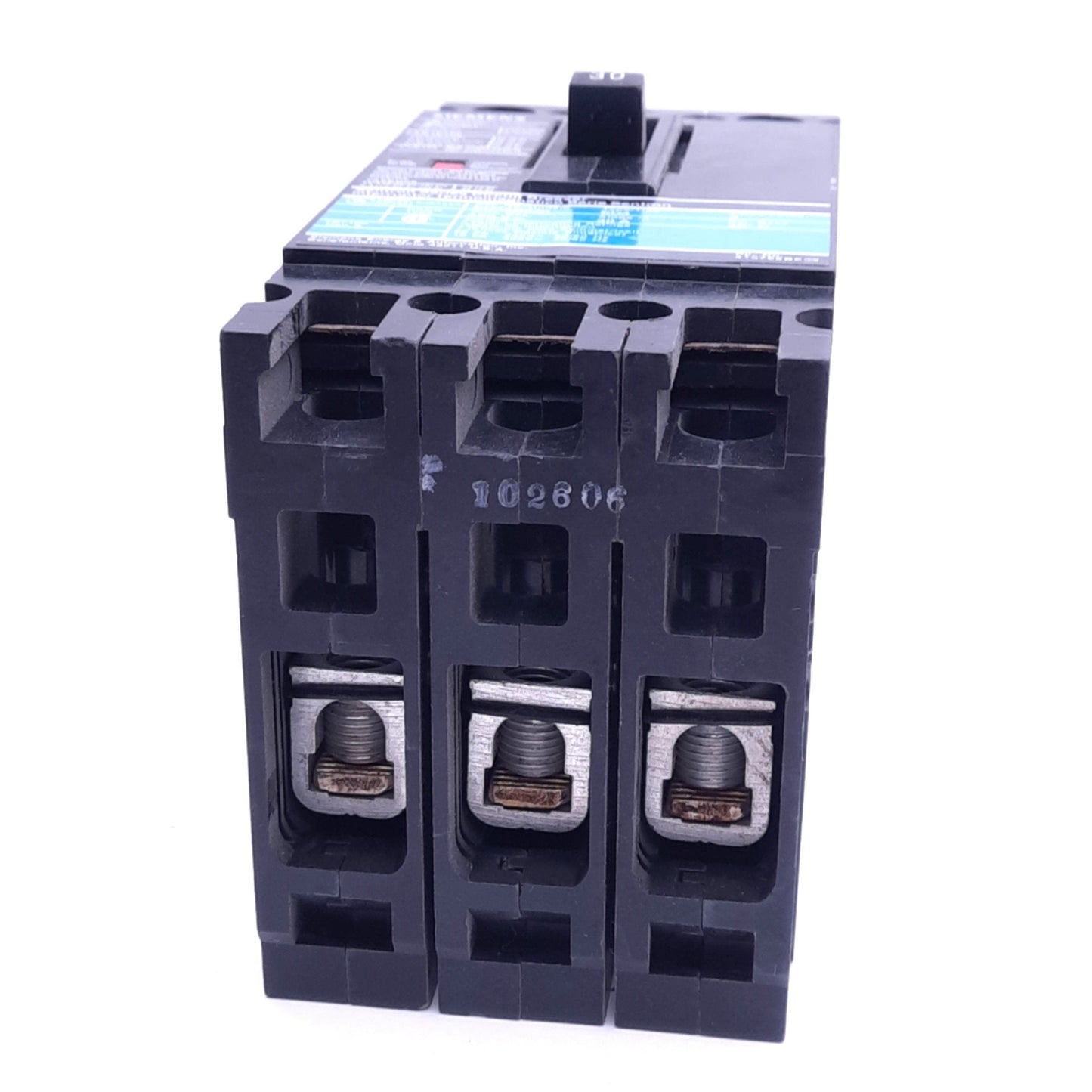 Used Siemens ED43B030 ITE Circuit Breaker, 3-Pole, 30A, 240/480VAC 3-Phase, Bolt-On