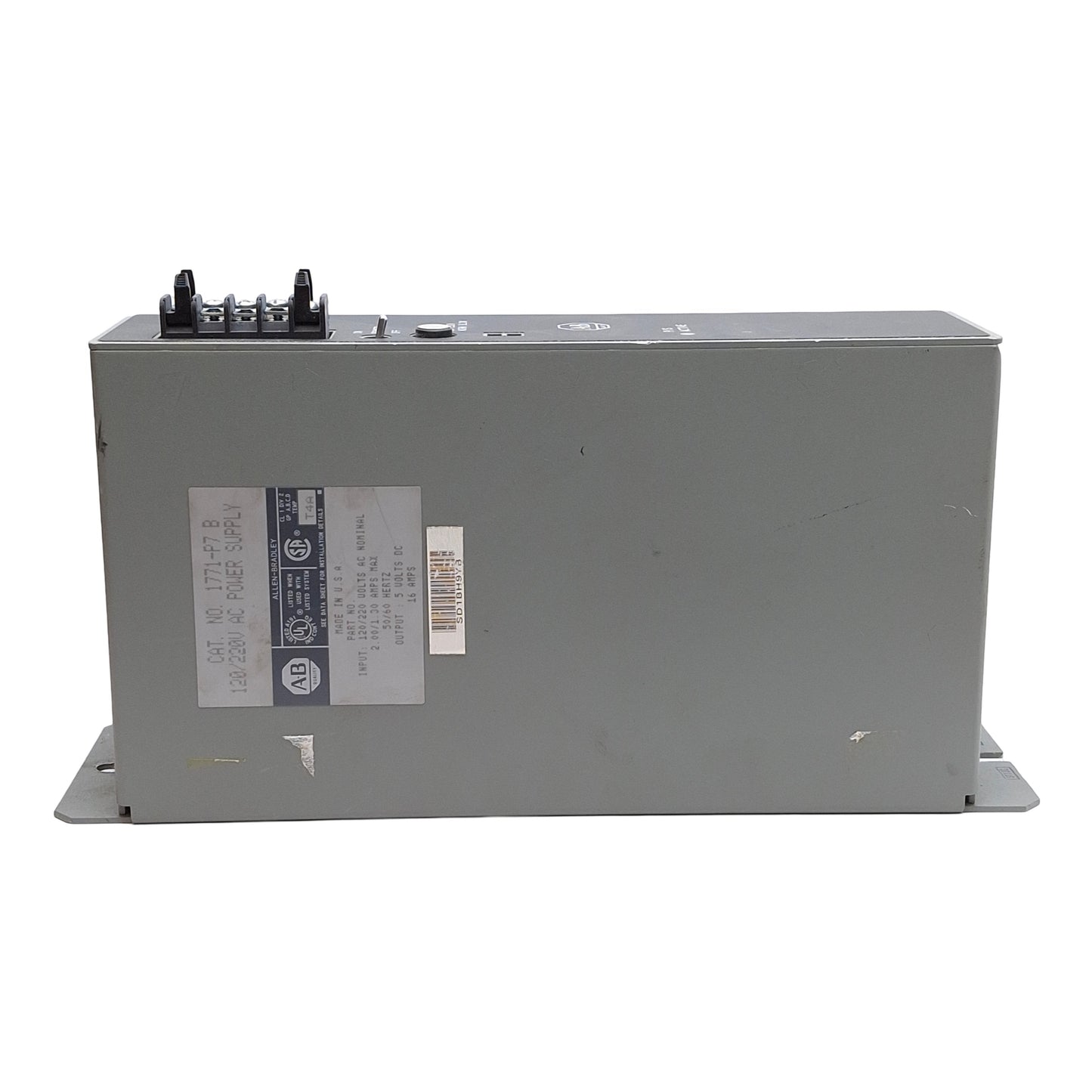 Used Allen Bradley 1771-P7 B PLC AC Power Supply, 120/220VAC Input, 5VDC Output