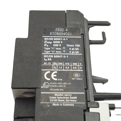 Used Eaton ZB32-4 278499 Overload Relay 2.4-4A Trip, 1NO + 1NC, 600VAC