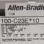 Used Allen Bradley 100-C23EJ10 Contactor 3-Pole + 1N.O., 23A 600VAC, 24VDC Coil
