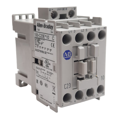 Used Allen Bradley 100-C23EJ10 Contactor 3-Pole + 1N.O., 23A 600VAC, 24VDC Coil