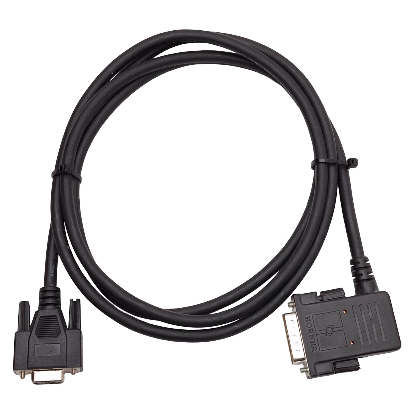 Used Horner HE693SNP306AX RS-232 to RS-485 SNP Adapter Cable, DB9F to DB15M, 6ft