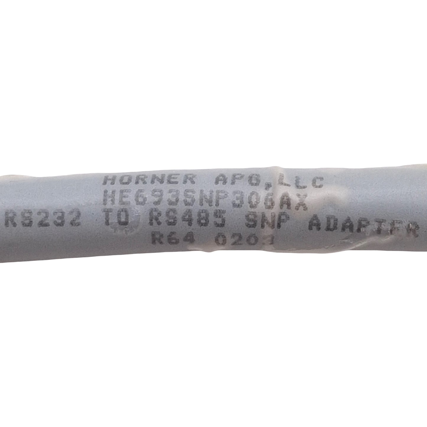 Used Horner HE693SNP306AX RS-232 to RS-485 SNP Adapter Cable, DB9F to DB15M, 6ft