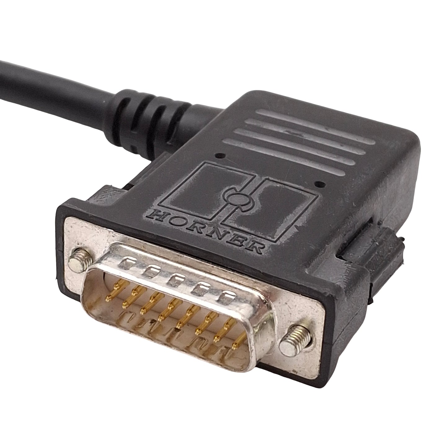 Used Horner HE693SNP306AX RS-232 to RS-485 SNP Adapter Cable, DB9F to DB15M, 6ft