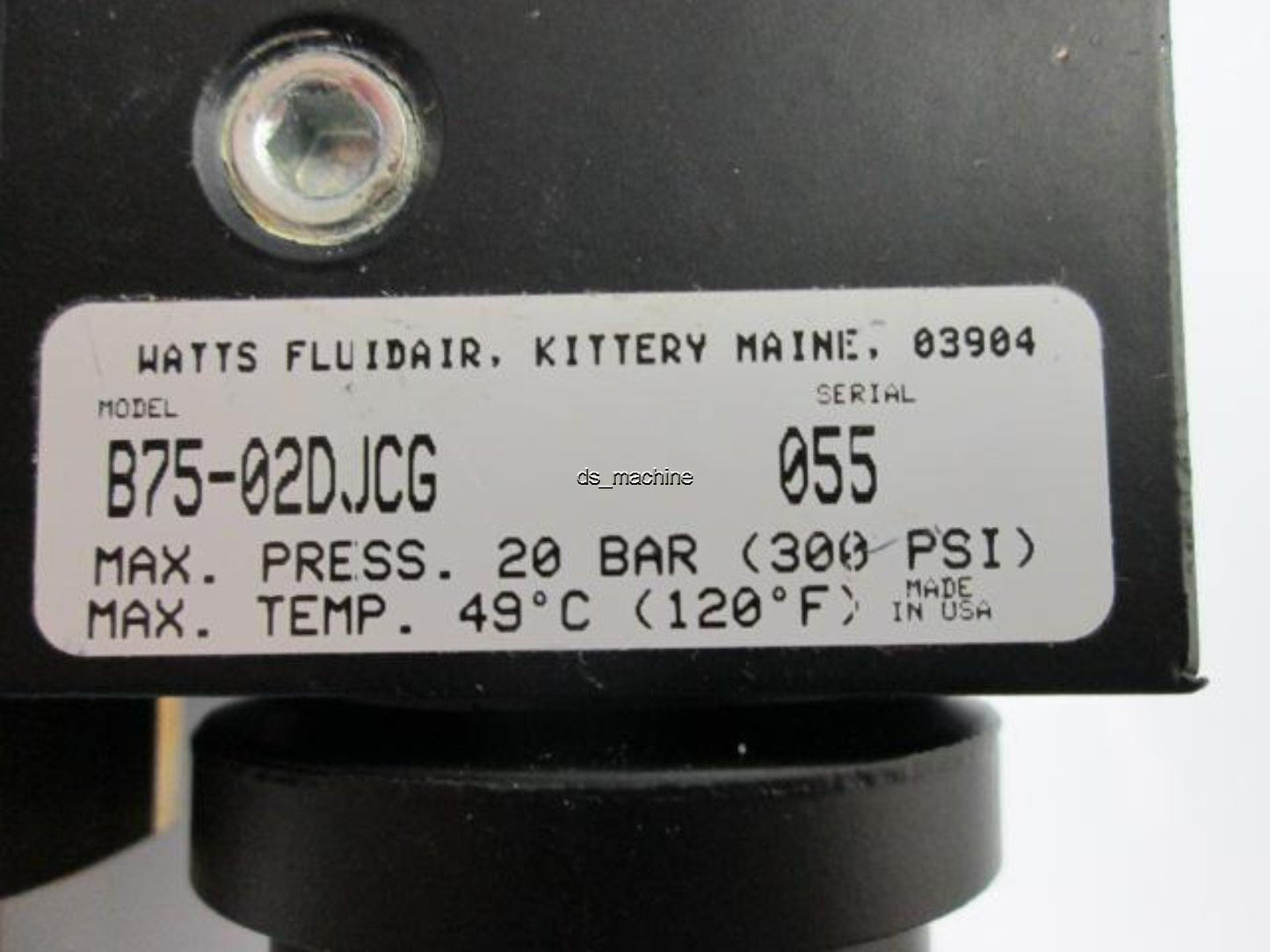 Used Watts SC75-02M M2 Solenoid Valve , B75-02DJCG Pneumatic Regulator **COMBO**