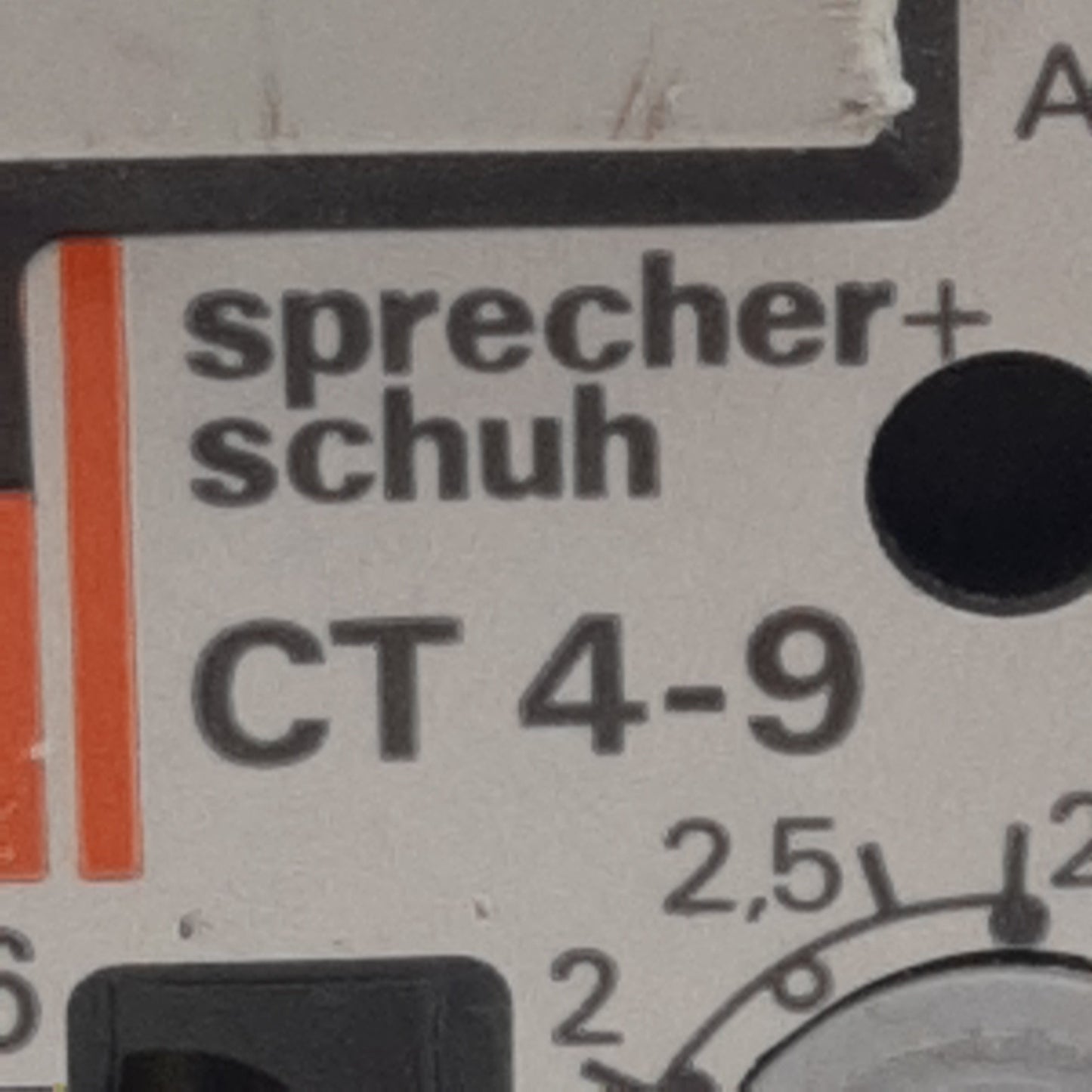 Used Sprecher Schuh CT4-9 Thermal Overload Relay, 3-Pole + 1NC, 1.8-2.7A Trip, 500VAC