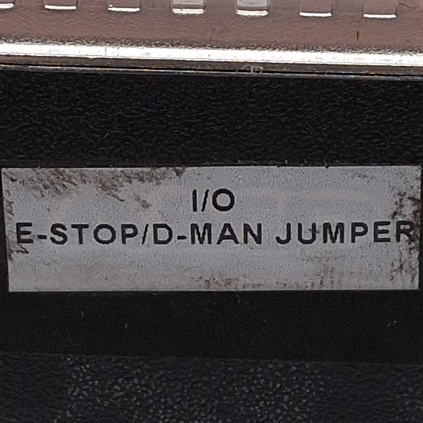 Used Adept Technology I/O E-STOP/D-MAN 4-Pin Jumper Dongle, DB50 Male Profile, Black