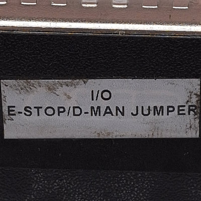 Used Adept Technology I/O E-STOP/D-MAN 4-Pin Jumper Dongle, DB50 Male Profile, Black