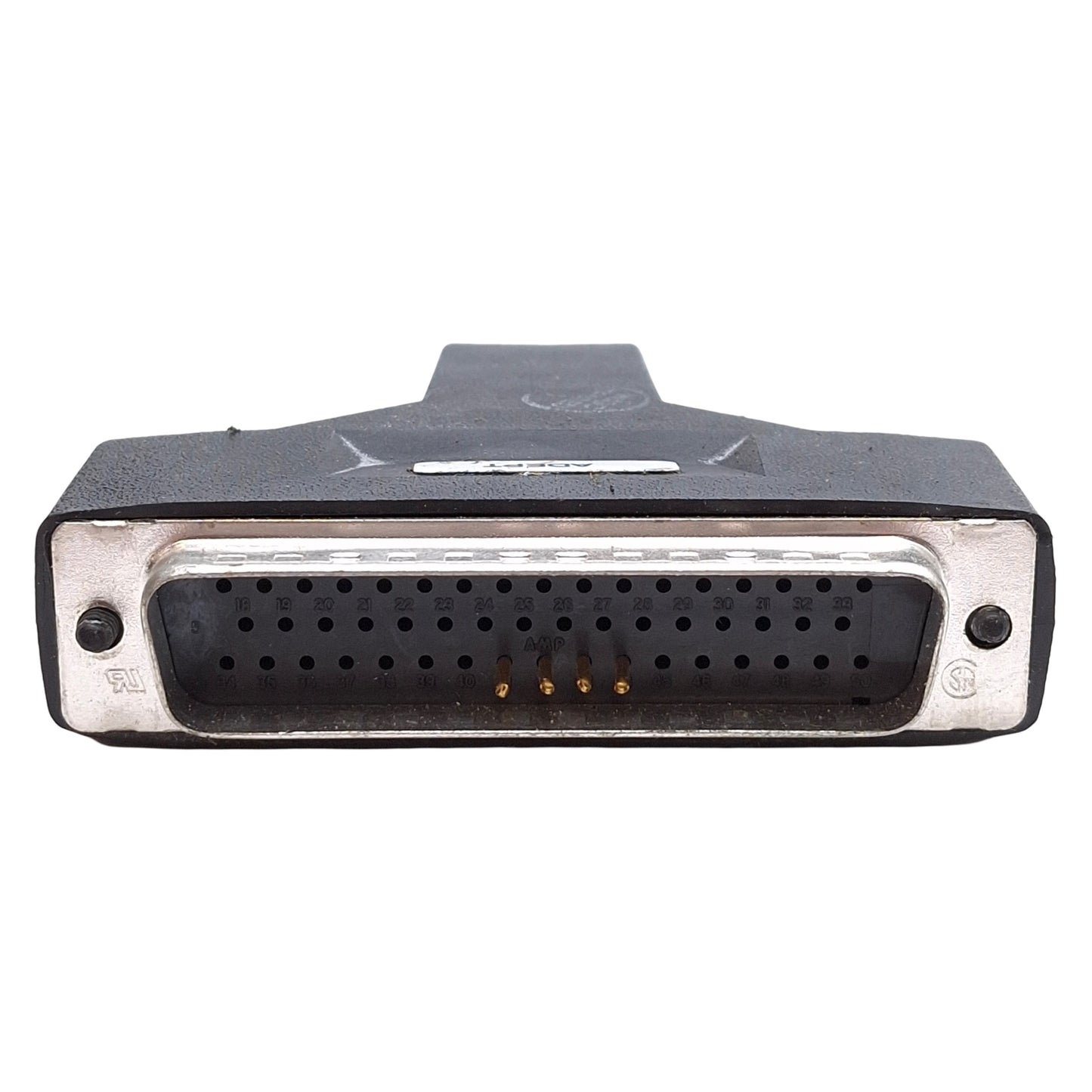 Used Adept Technology I/O E-STOP/D-MAN 4-Pin Jumper Dongle, DB50 Male Profile, Black
