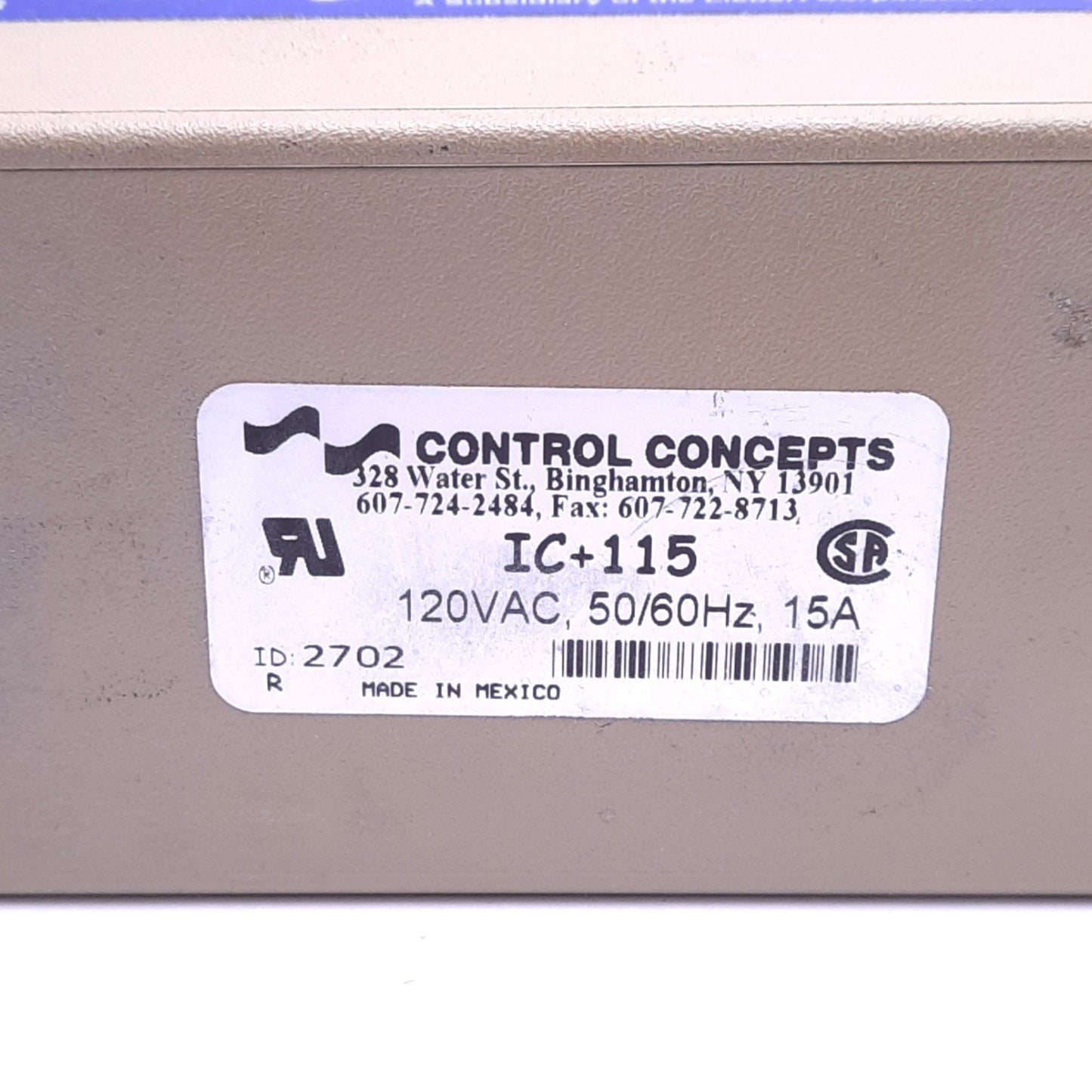 Used Control Concepts IC+115 Islatrol Noise Filter, 120VAC, 15A, 60dB Min, 50MHz Max