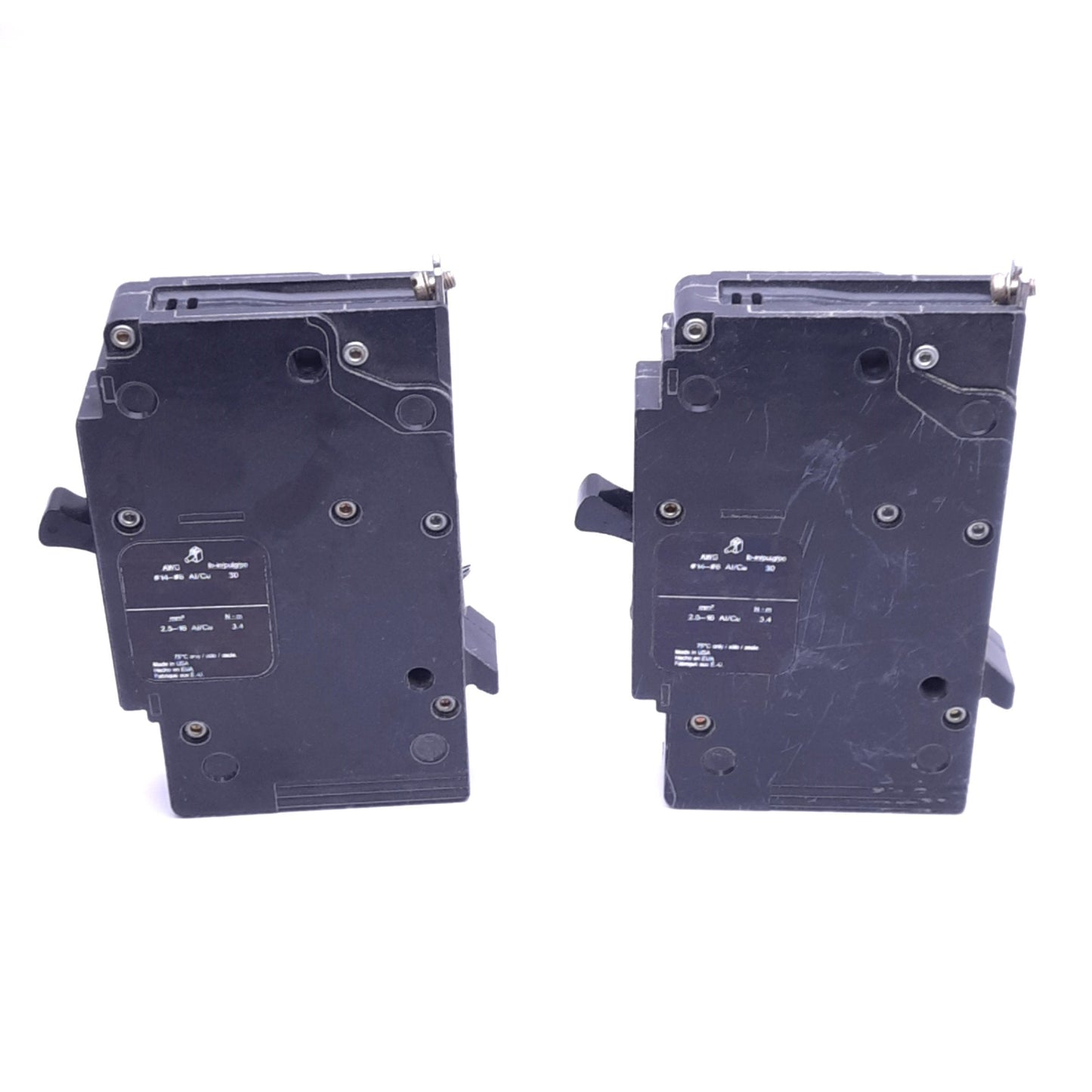 Used Lot of 2 Schneider EDB14020 Circuit Breakers, 1-Pole, 20A, 277VAC, Bolt-On