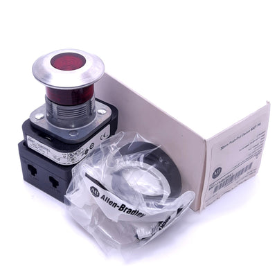 New Allen Bradley 800T-FXQH2RA1, Push/Pull E-Stop Switch, ø30mm, 1NCLB 1NO, 130V