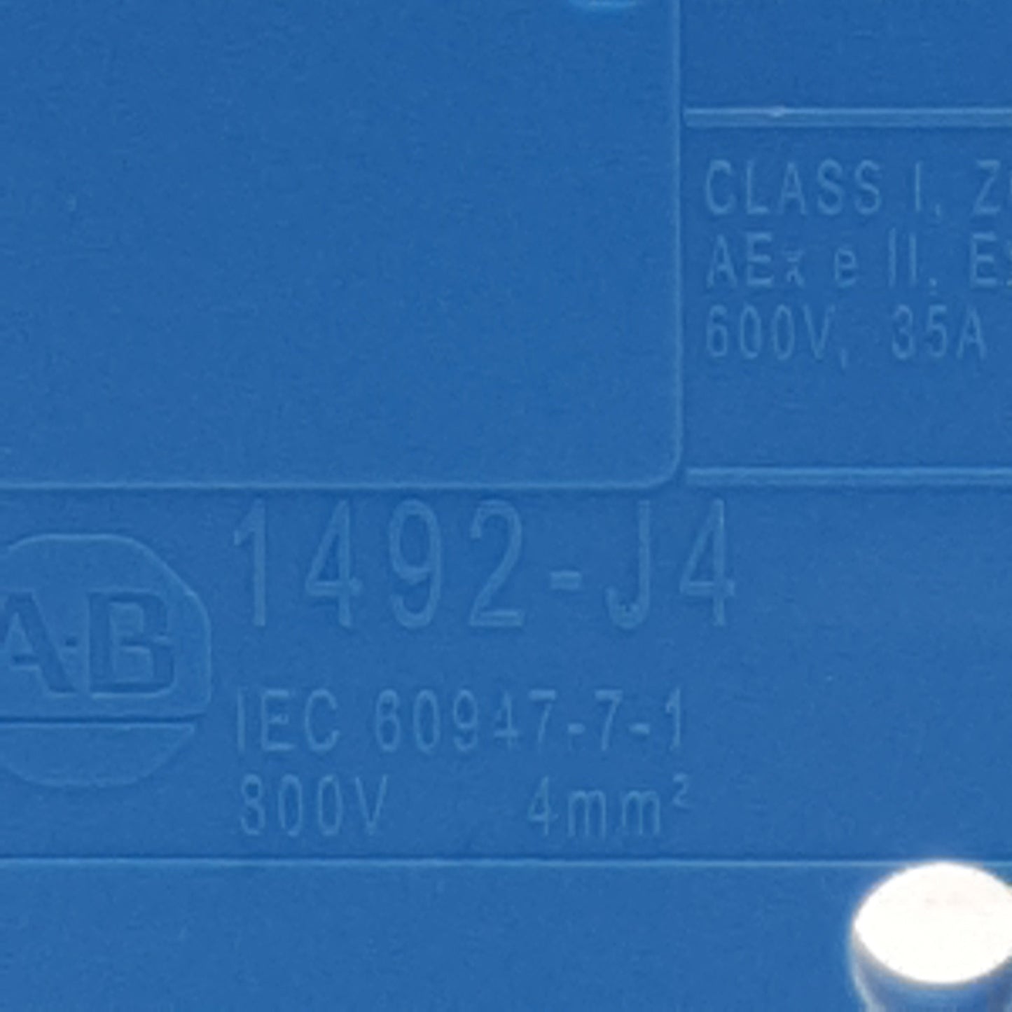 New Lot of 15 Allen Bradley 1492-J4 Terminal Block, 1-Pole, 35A 600VAC/VDC, Blue