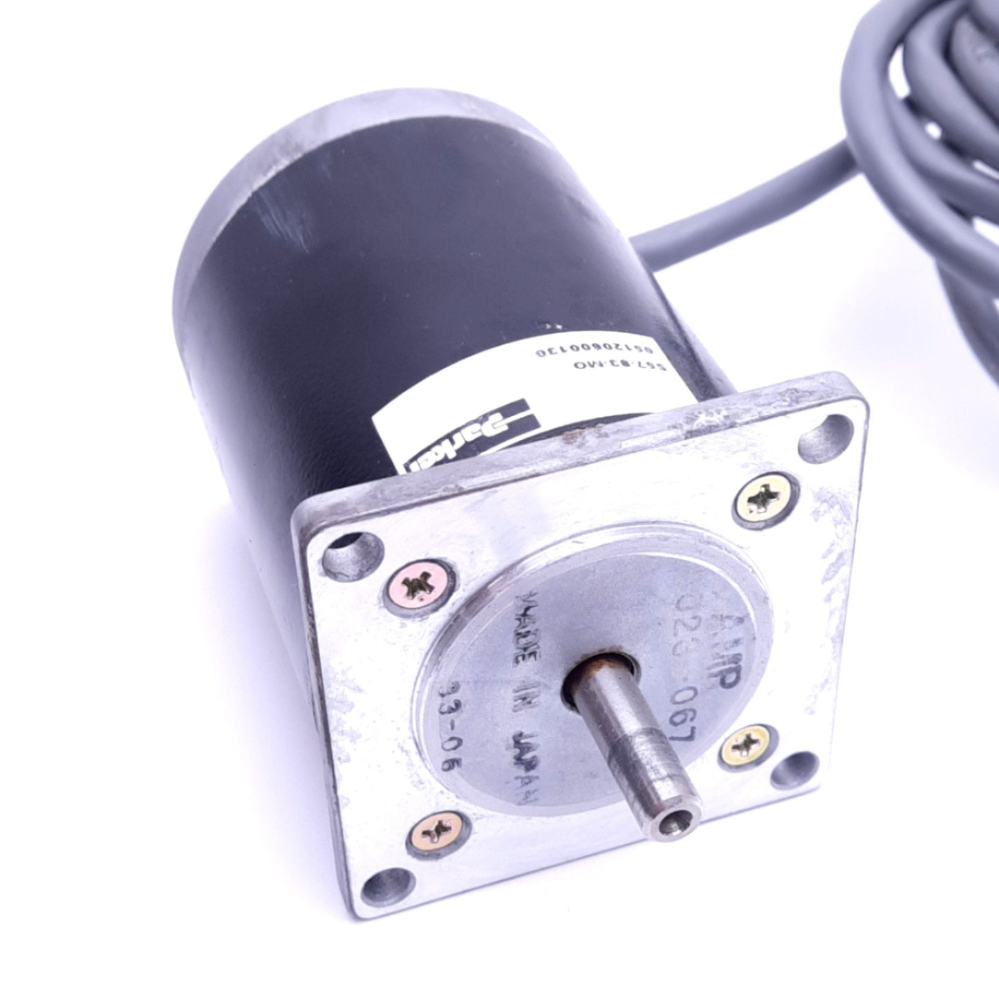 Used Parker S57-83-MO Stepper Motor, 2-Phase, ø1/4in Shaft, 100oz-in, 2.5m Cable