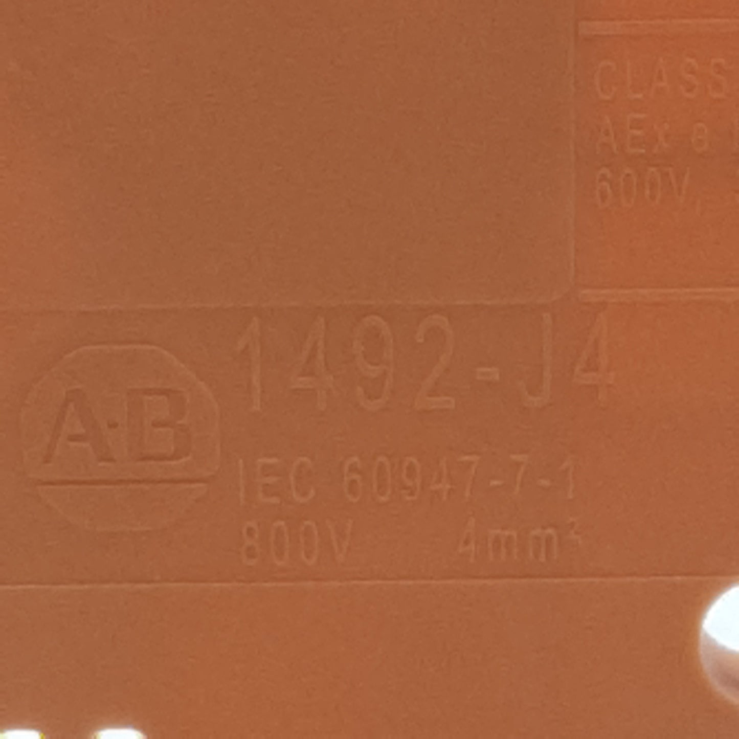 New Lot of 15 Allen Bradley 1492-J4 Terminal Block, 1-Pole, 35A 600VAC/VDC, Orange