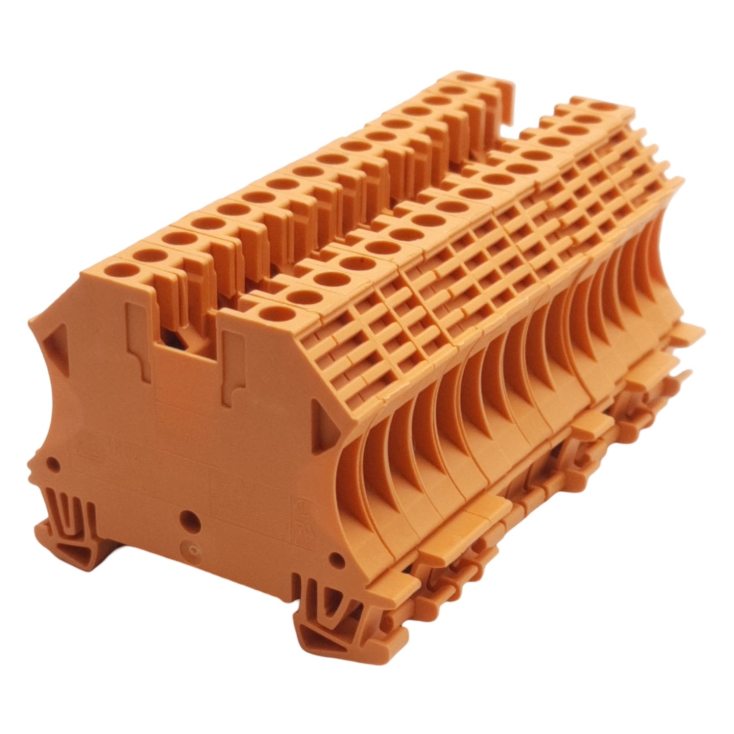 New Lot of 15 Allen Bradley 1492-J4 Terminal Block, 1-Pole, 35A 600VAC/VDC, Orange