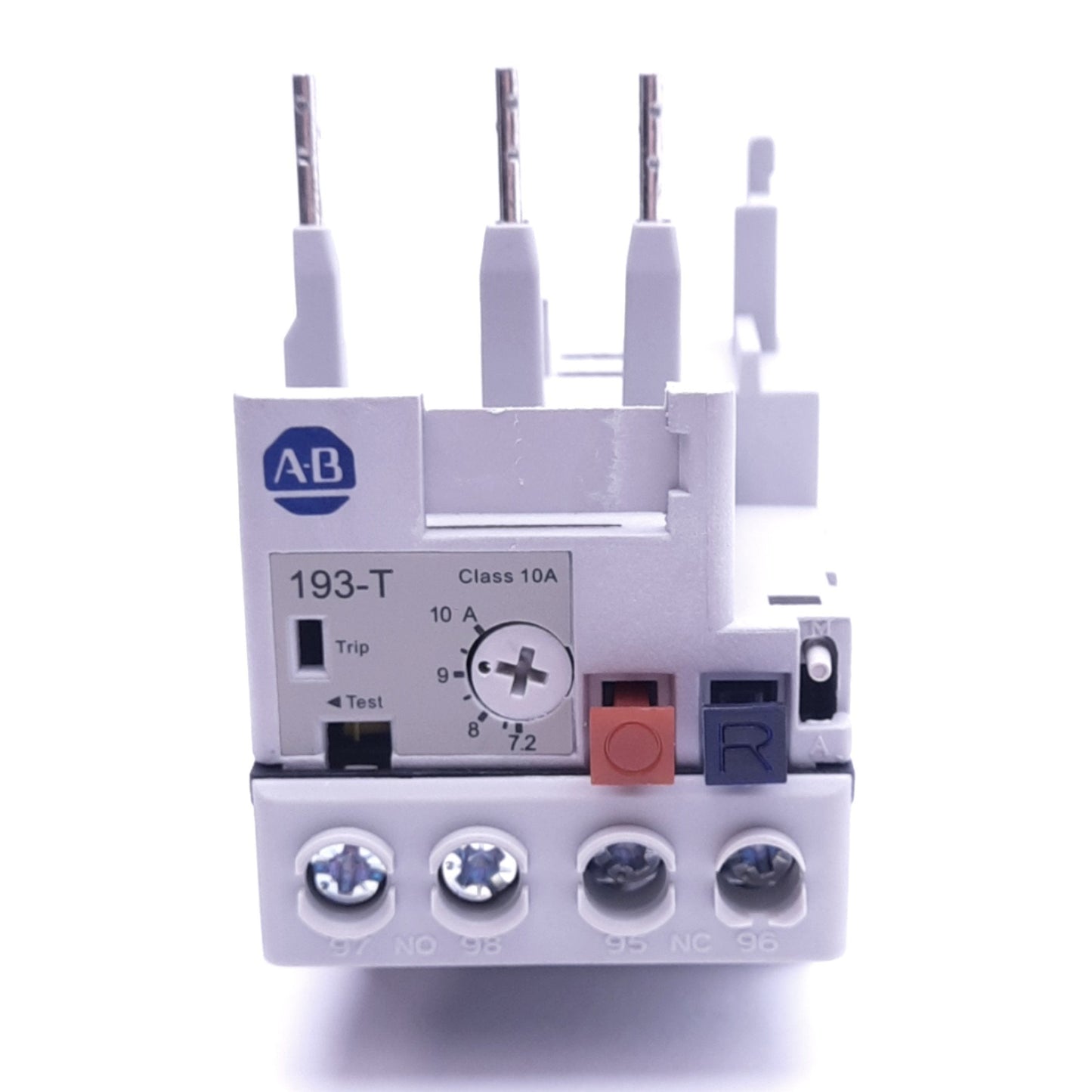Used Allen Bradley 193-T1AC10 Bimetallic Overload Relay, 7.2-10A, 690VAC, 1NO 1NC
