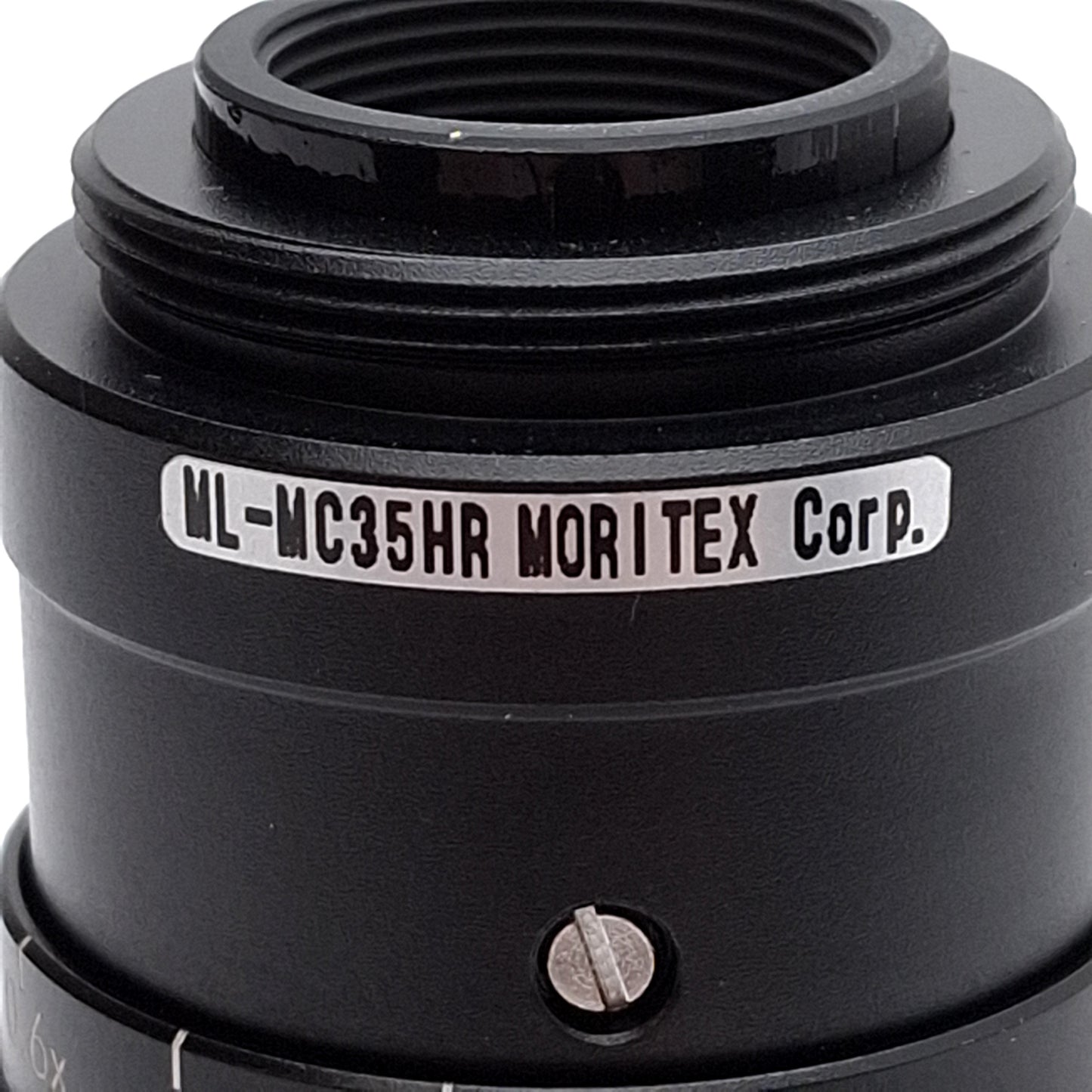 Used Moritex ML-MC35HR Macro Lens, C-Mount, 2/3in, 0.25-0.70x, F3.6-16, 35mm Focal