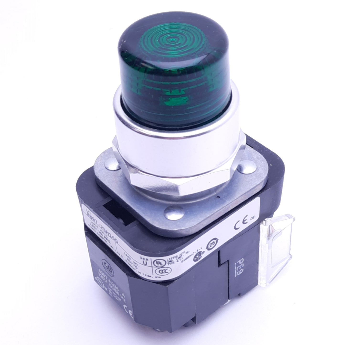 New Allen Bradley 800T-PBH16G Illuminated Pushbutton Switch, ø30mm, 1NC 1NO, 120VAC