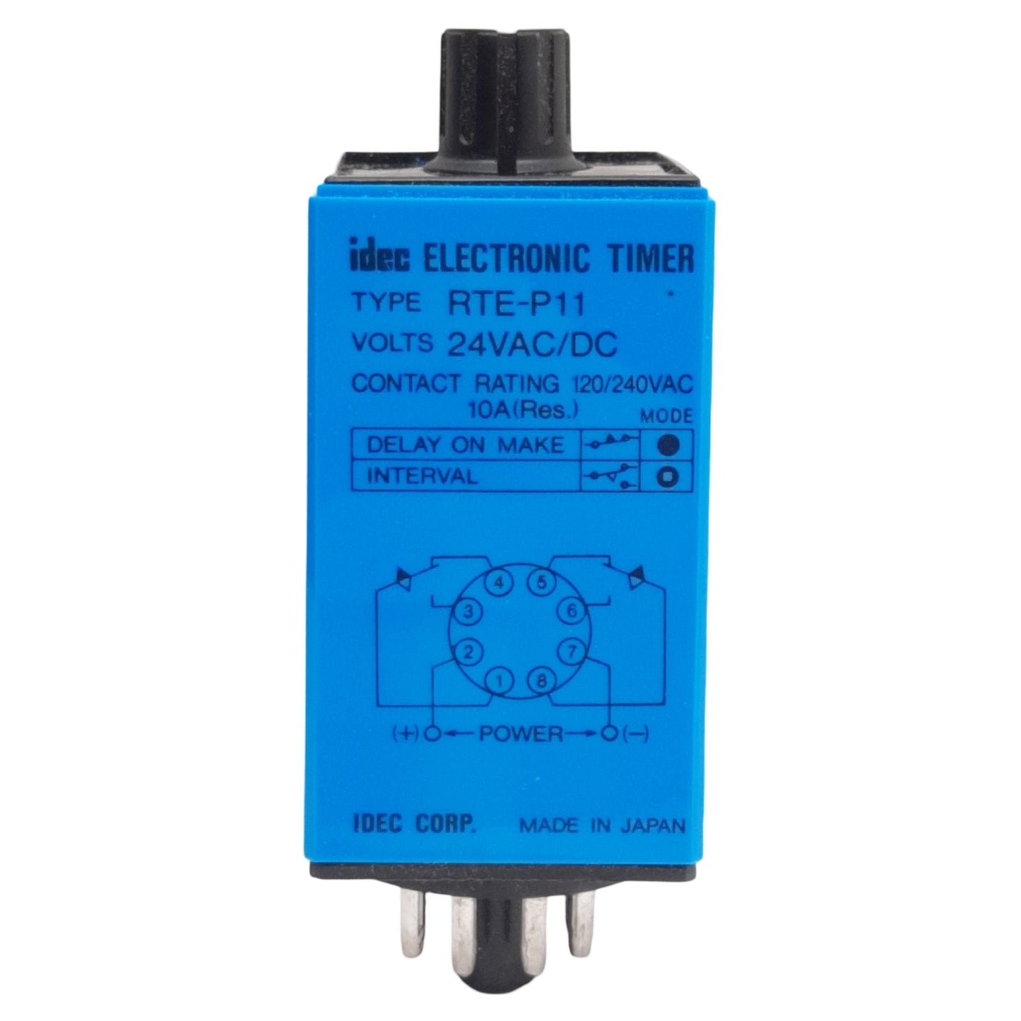 New Idec RTE-P11 Multi-Function Time Delay Relay, 0.1s-10min Range, 24VAC/VDC In