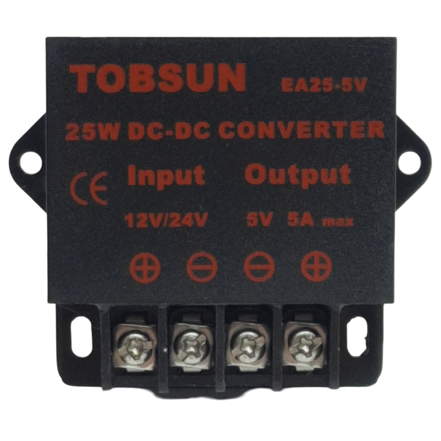 Used Tobsun EA25-5V DC-DC Converter Step-Down Transformer, 25W 12V/24V In, 5V 5A Out