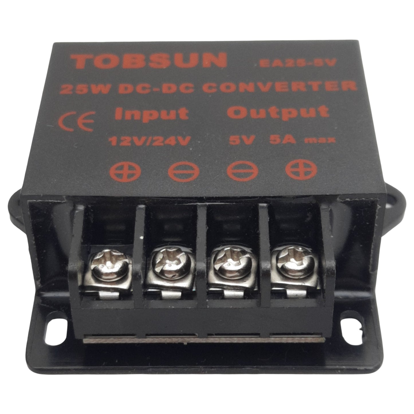 Used Tobsun EA25-5V DC-DC Converter Step-Down Transformer, 25W 12V/24V In, 5V 5A Out