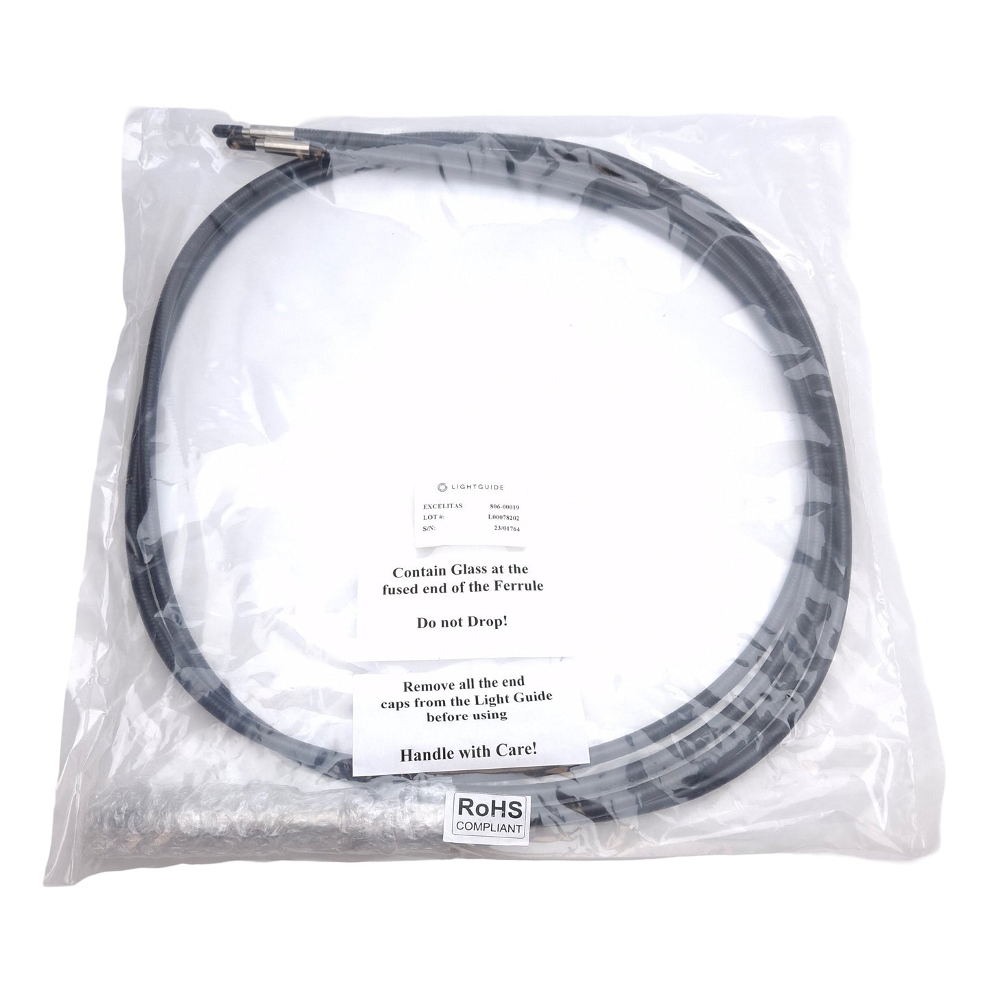 New Excelitas 806-00019 OmniCure Bifurcated UV Light Guide 2 x ø3mm x 2000mm D-Style