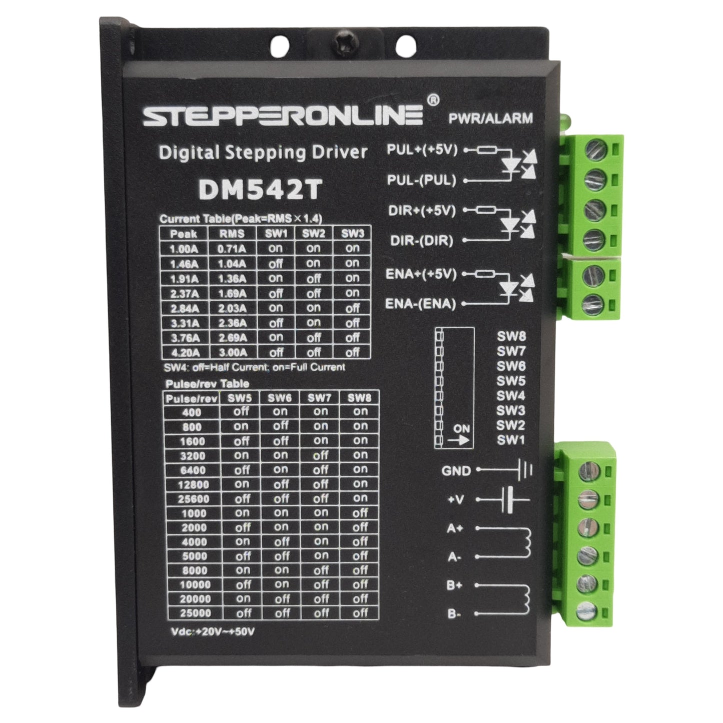 Used StepperOnline DM542T Digital Stepping Driver, 4.2A, 0-200KHz, 20-50VDC In