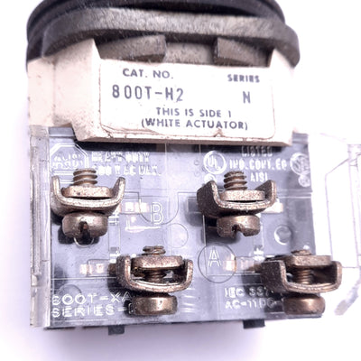 Used Allen Bradley 800T-H2 N Maintained Selector Switch, ø30mm, 1NO 1NC, 600VAC 10A