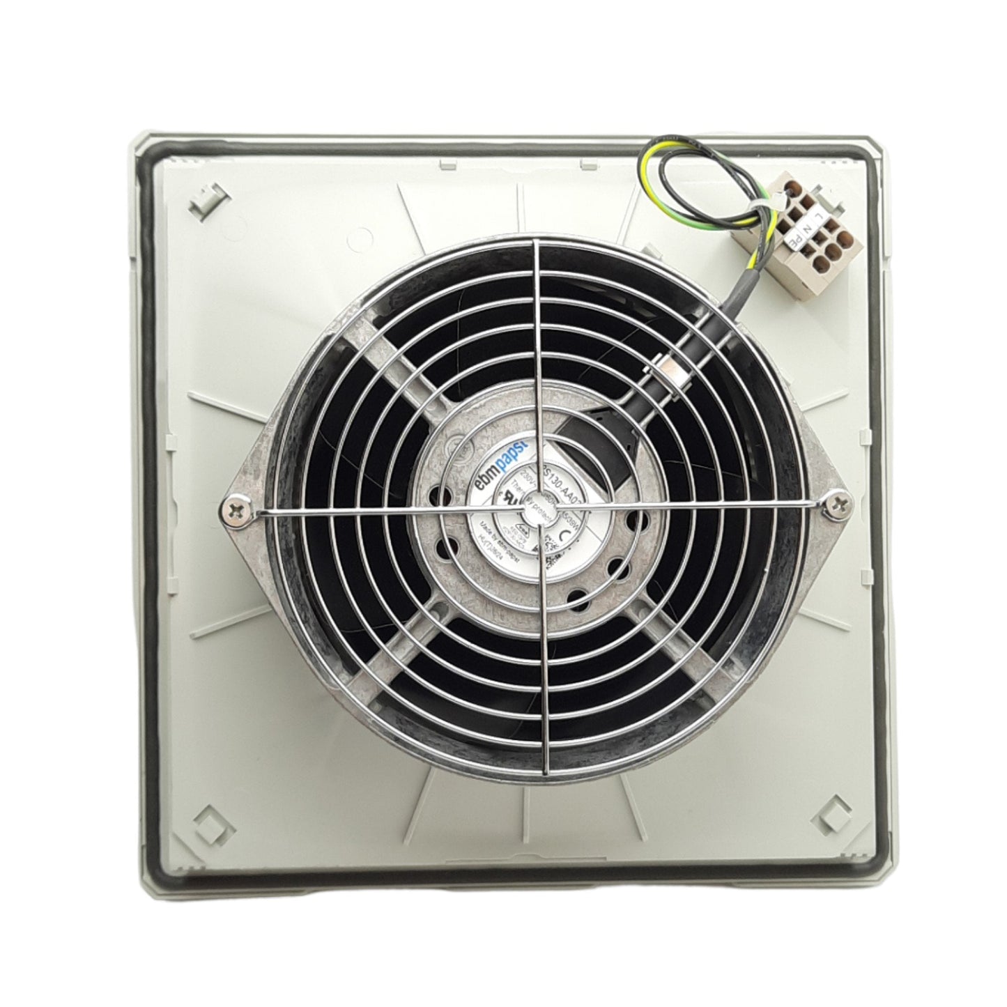 New – Open box Pfannenberg PF 43000 Filter Fan Assembly, 230VAC, 252 x 252 x 113mm, G4 Filter