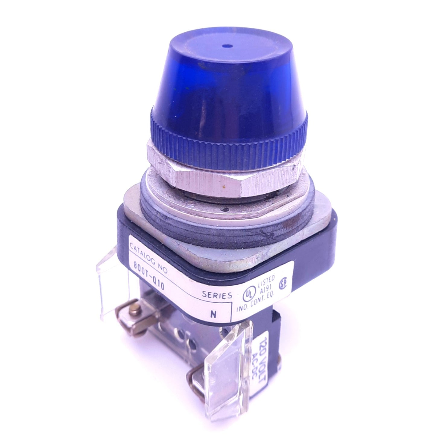 Used Allen Bradley 800T-Q10 Blue Indicator Pilot Light, ø30mm, 120V AC/DC Lamp