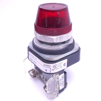 Used Allen Bradley 800T-Q10R Red Indicator Pilot Light, ø30mm, 120V AC/DC Lamp