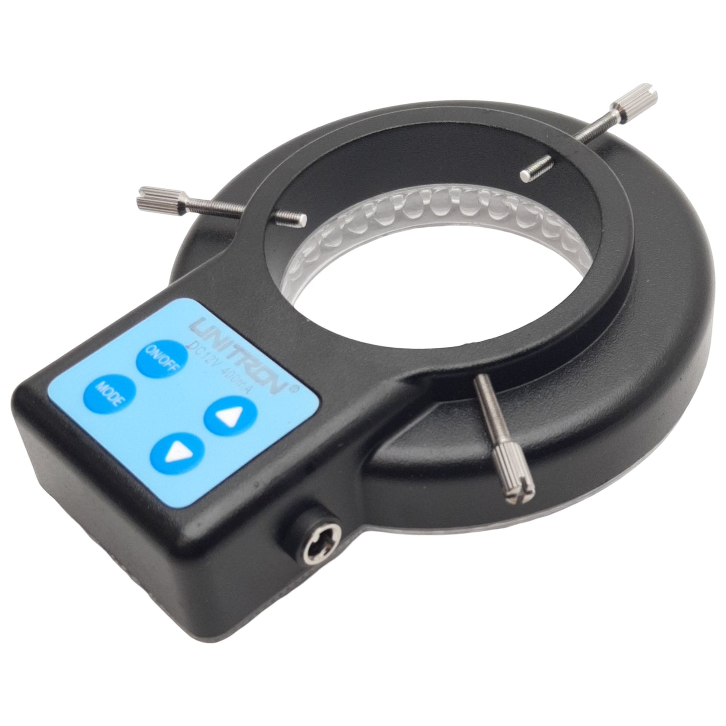 Used Unitron 15854 Microscope Ring Light, 6400K, ø60.5mm, 12VDC 400mA Out, 265VAC In