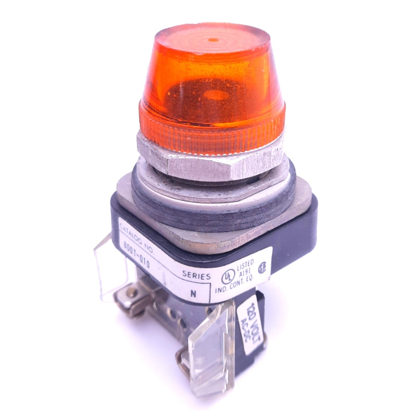 Used Allen Bradley 800T-Q10 Amber Indicator Pilot Light, ø30mm, 120V AC/DC Lamp