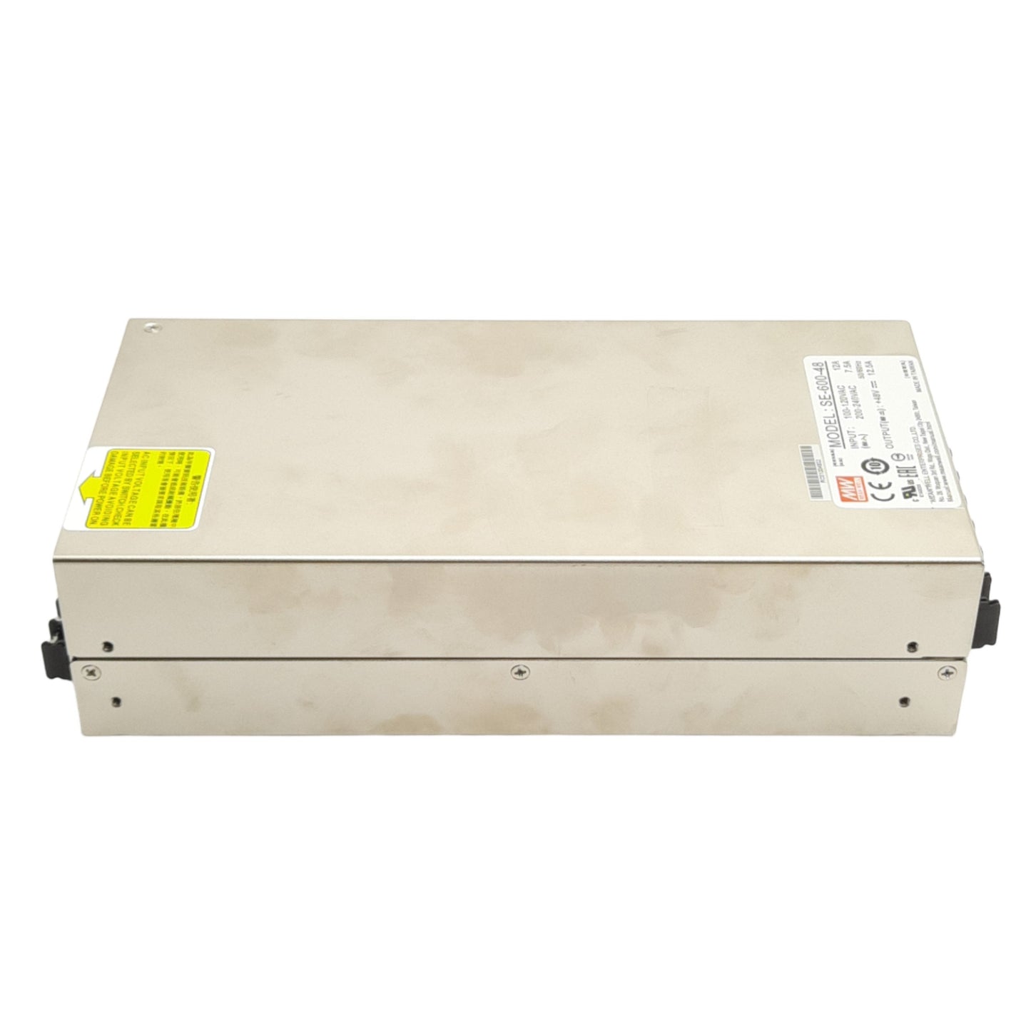 Used Meanwell SE-600-48 AC-DC Power Supply, 100/120 200/240VAC, 48VDC Out 12.5A 600W